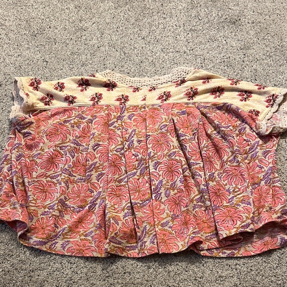 Free People Leilani Top ~ Floral Cream & Pink - Picture 12 of 12